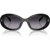 Tory Burch 53mm Gradient Oval Sunglasses In Black