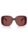 Tory Burch 53mm Gradient Square Sunglasses In Burgundy