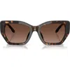 Tory Burch 53mm Irregular Polarized Sunglasses In Dark Tortoise