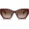 Tory Burch 53mm Irregular Sunglasses In Brown Grad