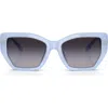 Tory Burch 53mm Irregular Sunglasses In Grey Flash