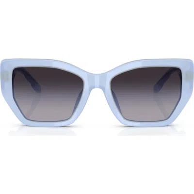 Tory Burch 53mm Irregular Sunglasses In Grey Flash
