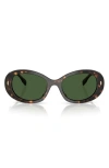 Tory Burch Green Oval Ladies Sunglasses Ty7214u 172871 53 In Dark Tort