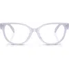 Tory Burch 53mm Phantos Optical Glasses In Milky Purple