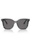 Tory Burch 53mm Polarized Square Sunglasses In Dark Grey/blue Tort