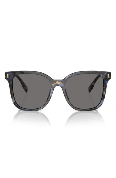 Tory Burch 53mm Polarized Square Sunglasses In Dark Grey/blue Tort