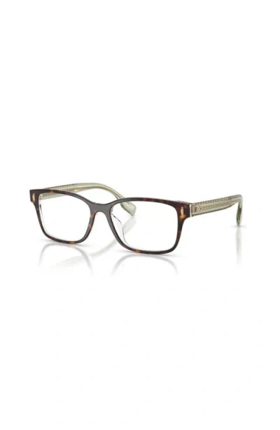 Tory Burch 53mm Rectangle Optical Glasses In Brown