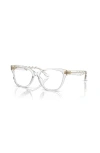 Tory Burch 53mm Rectangular Optical Glasses In Gold