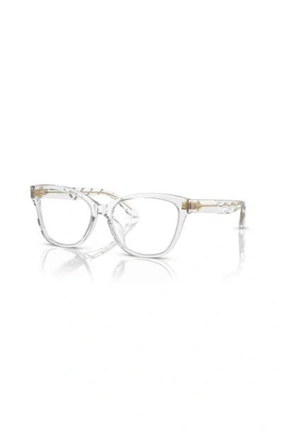 Tory Burch 53mm Rectangular Optical Glasses In Transparent