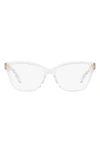 Tory Burch 53mm Rectangular Optical Glasses In Transparent