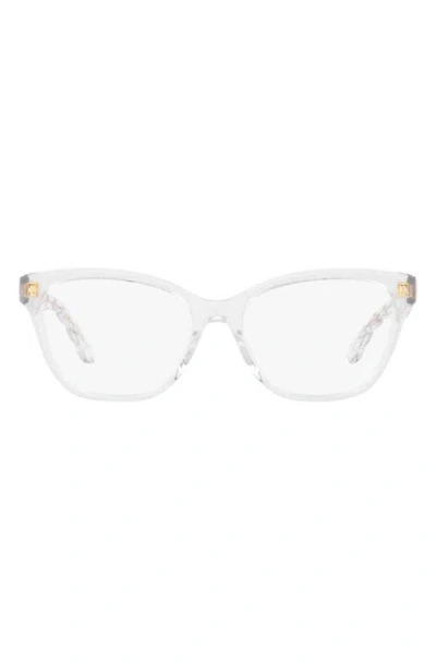 Tory Burch 53mm Rectangular Optical Glasses In Transparent