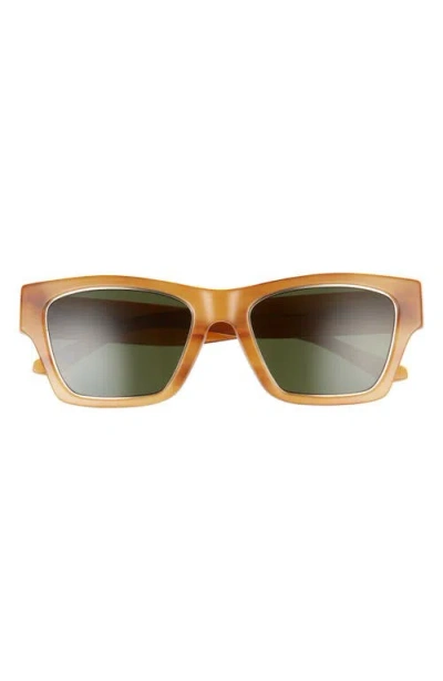 Tory Burch 53mm Rectangular Sunglasses In Amber Tortoise/solid Green