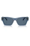 Tory Burch 53mm Rectangular Sunglasses In Dark Blue