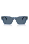 Tory Burch 53mm Rectangular Sunglasses In Blue
