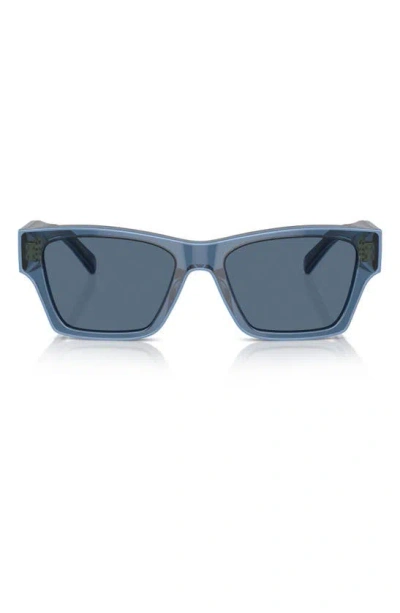 Tory Burch 53mm Rectangular Sunglasses In Dark Blue