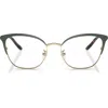 Tory Burch 53mm Square Optical Glasses In Multi
