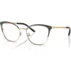 Tory Burch 53mm Square Optical Glasses In Gold