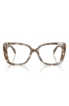 Tory Burch 53mm Square Optical Glasses In Brown Tortoise