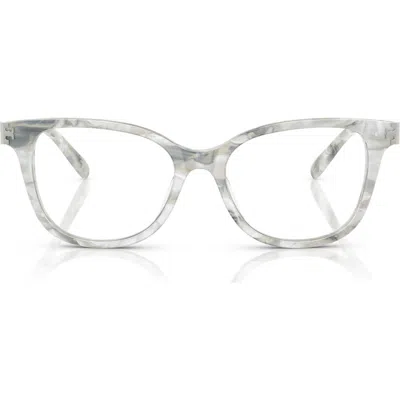 Tory Burch 53mm Square Optical Glasses In Matte Beige