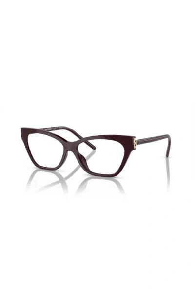 Tory Burch 54mm Cat Eye Optical Glasses In Brown