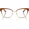 Tory Burch 54mm Cat Eye Optical Glasses In Camel