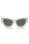Tory Burch 54mm Cat Eye Sunglasses In Ivory Black Grey