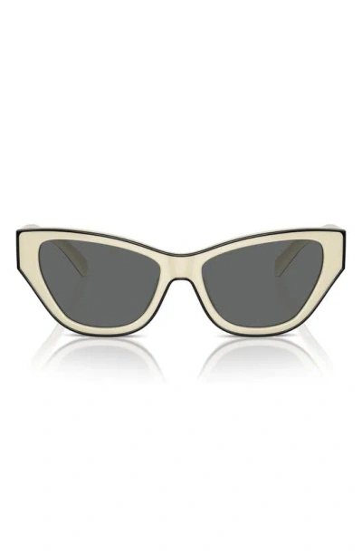 Tory Burch 54mm Cat Eye Sunglasses In Ivory Black Grey