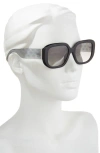 Tory Burch 54mm Irregular Sunglasses In Black/grey