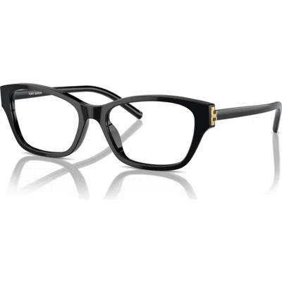 Tory Burch 54mm Rectangle Optical Glasses In Black