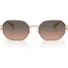 Tory Burch 55mm Gradient Irregular Sunglasses In Rose Gold