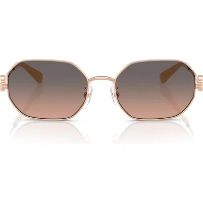 Tory Burch 55mm Gradient Irregular Sunglasses In Rose Gold