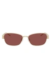 Tory Burch 55mm Gradient Polarized Rectangular Sunglasses In Brown
