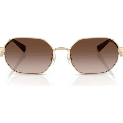 Tory Burch 55mm Irregular Sunglasses In Brown