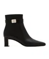 Tory Burch 55mm Leather Buckle-strap Ankle Boots In Black