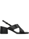 Tory Burch Miller Leather Logo Slingback Sandals In Black
