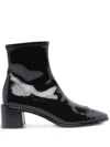 Tory Burch Black Ankle Boots With Logo Plate In 黑色