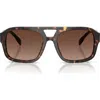 Tory Burch 55mm Polarized Gradient Pilot Sunglasses In Brown