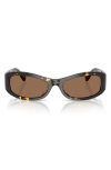 Tory Burch 55mm Rectangular Sunglasses In Brown