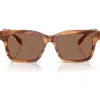 Tory Burch 55mm Rectangular Sunglasses In Brown