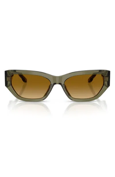 Tory Burch 55mm Rectangular Sunglasses In Olive