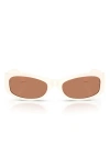 Tory Burch 55mm Rectangular Sunglasses In White