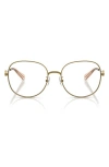 Tory Burch 55mm Round Optical Glasses In Gold Amber