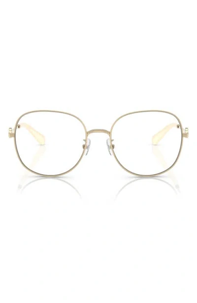 Tory Burch 55mm Round Optical Glasses In Gold