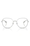 Tory Burch 55mm Round Optical Glasses In Silver