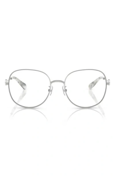 Tory Burch 55mm Round Optical Glasses In Silver