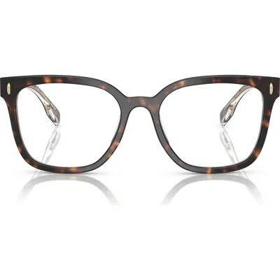 Tory Burch 55mm Square Optical Glasses In Black Tort
