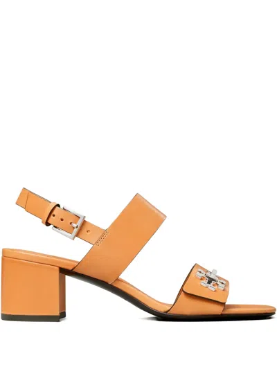 Tory Burch 55mm T-lock Double-strap Sandals In Orange