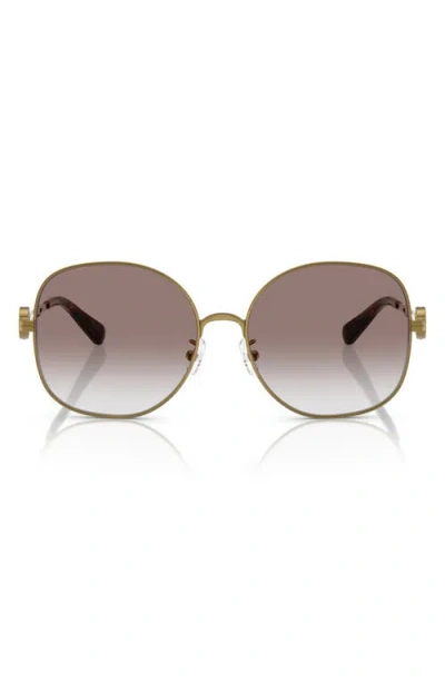 Tory Burch 56mm Gradient Round Sunglasses In Gold
