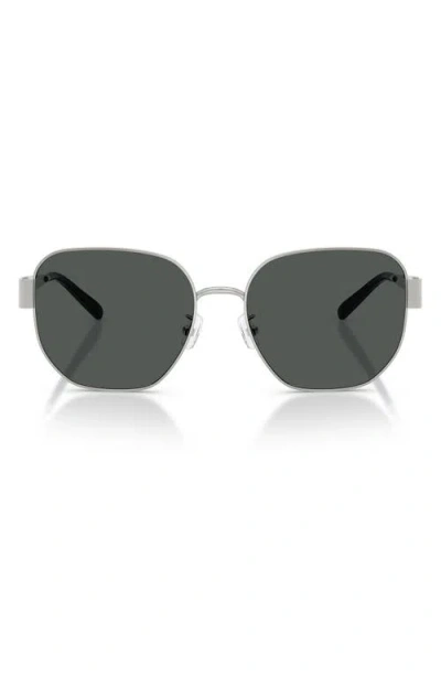 Tory Burch 56mm Irregular Sunglasses In Blue