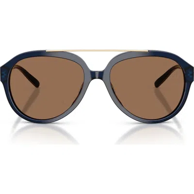 Tory Burch 56mm Pilot Sunglasses In Black